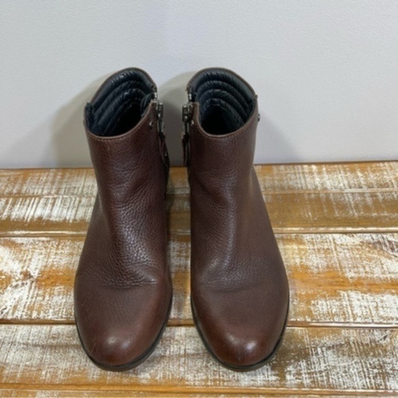 SOREL Danica Womens Waterproof Side Zip Leather Ankle Chocolate Boot Size 7.5 - Picture 3 of 14